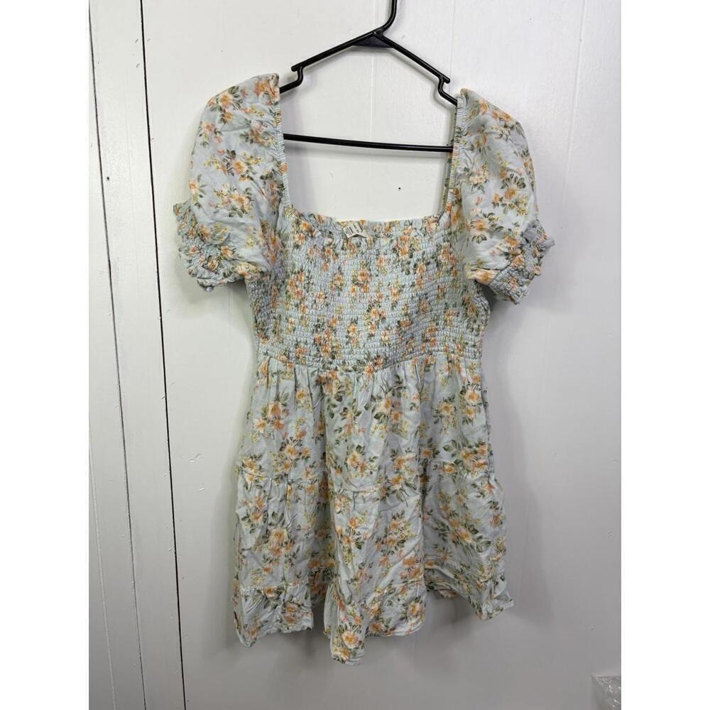 American Eagle Dress Womens M Smocked Puff Sleeve Tiered Cottagecore Girly